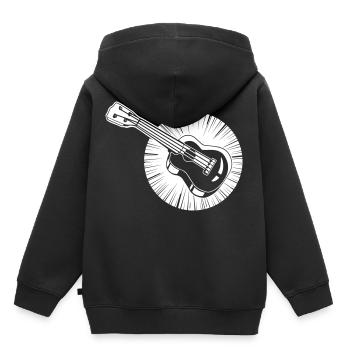 Gitarre Partnershirt - Baby Ukulele - Kinder Premium Organic Hoodie - Schwarz - Hinten - AI Model Kid Male (0cm)