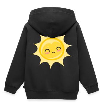 Sonne - Sonnenstrahlen Sonnenlicht Sommer Spass - Kinder Premium Organic Hoodie - Schwarz - Hinten - AI Model Kid Male (0cm)