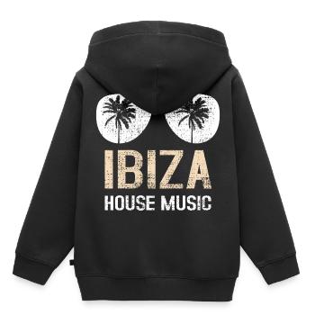 Ibiza House - Sweat Premium à capuche enfant bio - noir - Dos - AI Model Kid Male (0cm)