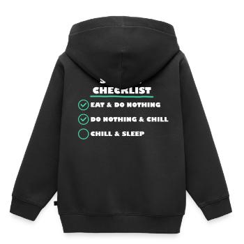 Liste de contrôle du dimanche - Sweat Premium à capuche enfant bio - noir - Dos - AI Model Kid Male (0cm)