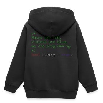 Programmation poétique - Sweat Premium à capuche enfant bio - noir - Dos - AI Model Kid Male (0cm)