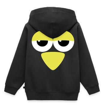 Yeux avec bec - Sweat Premium à capuche enfant bio - noir - Dos - AI Model Kid Male (0cm)