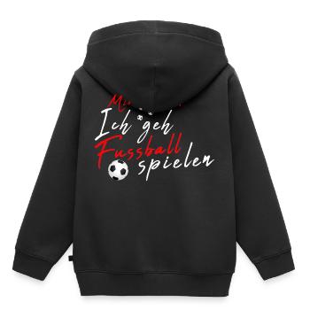 Ich geh Fussball spielen - Kinder Premium Organic Hoodie - Schwarz - Hinten - AI Model Kid Male (0cm)