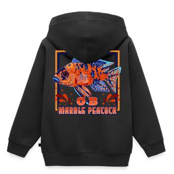 Marmelade OB Aulonocara Malawi Kaiser Buntbarsch - Kinder Premium Organic Hoodie - Schwarz - Hinten - AI Model Kid Male (0cm)