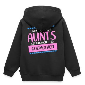 Marraine tante cadeau Marraine Marraine Nièce - Sweat Premium à capuche enfant bio - noir - Dos - AI Model Kid Male (0cm)