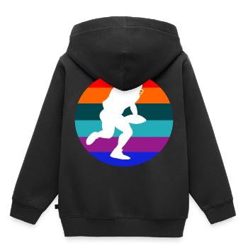 American football - Kinder Premium Organic Hoodie - Schwarz - Hinten - AI Model Kid Male (0cm)