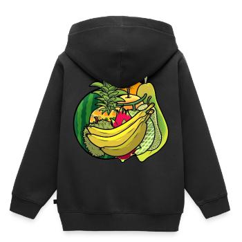 Sommer Vitamine Obst Früchte Erfrischung Diät - Kinder Premium Organic Hoodie - Schwarz - Hinten - AI Model Kid Male (0cm)