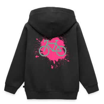 Bicyclette - Sweat Premium à capuche enfant bio - noir - Dos - AI Model Kid Male (0cm)