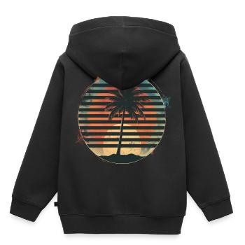 Sunset Palms Silhouette Retro 80's Vintage 3 - Kinder Premium Organic Hoodie - Schwarz - Hinten - AI Model Kid Male (0cm)
