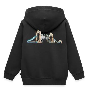 London Souvenir Tower Bridge Typography England - Kids Premium Organic Hoodie - black - Back - AI Model Kid Male (0cm)