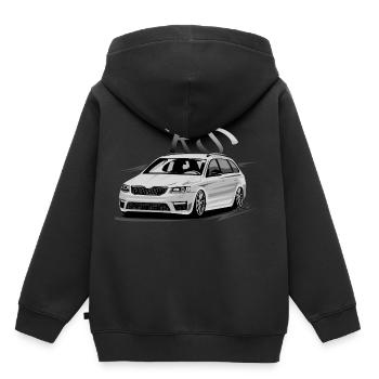 voiture tuning - Sweat Premium à capuche enfant bio - noir - Dos - AI Model Kid Male (0cm)