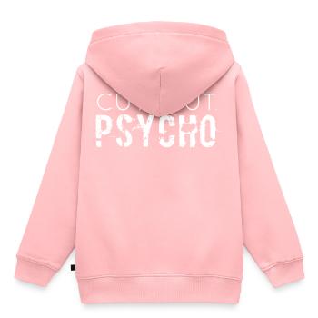 CUTE BUT PSYCHO - Kinder Premium Organic Hoodie - Rosa - Hinten - AI Model Kid Female (0cm)