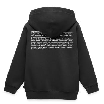 Ingrédients corps humain - Sweat Premium à capuche enfant bio - noir - Dos - AI Model Kid Male (0cm)