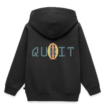 Qubit Quantum Entanglement Physics - Kids Premium Organic Hoodie - black - Back - AI Model Kid Male (0cm)