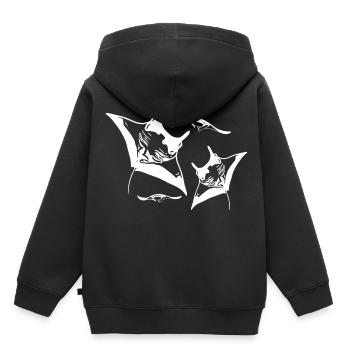 Manta Schwarm - Kinder Premium Organic Hoodie - Schwarz - Hinten - AI Model Kid Male (0cm)