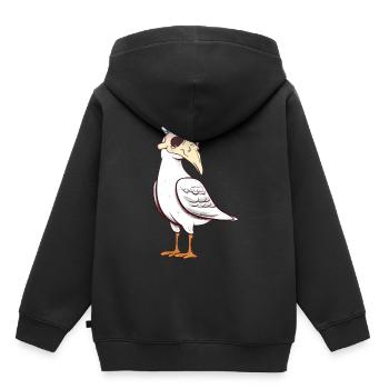 maritim Möwe Möwen Halloween Seefahrt - Kinder Premium Organic Hoodie - Schwarz - Hinten - AI Model Kid Male (0cm)
