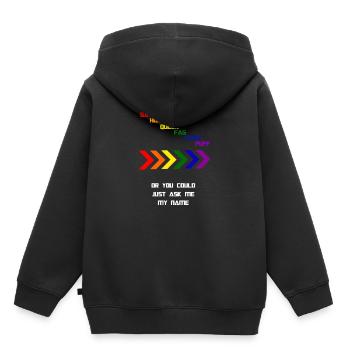 DEMANDEZ-MOI MON NOM - Sweat Premium à capuche enfant bio - noir - Dos - AI Model Kid Male (0cm)