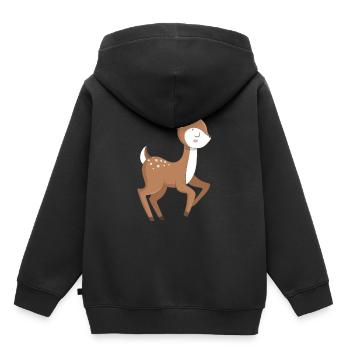Reh Rehkitz - Kinder Premium Organic Hoodie - Schwarz - Hinten - AI Model Kid Male (0cm)