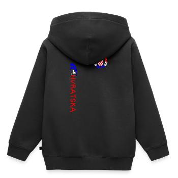 Croatie Football - Sweat Premium à capuche enfant bio - noir - Dos - AI Model Kid Male (0cm)