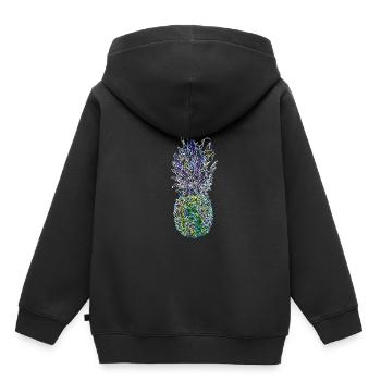 NeonAnanas - Kinder Premium Organic Hoodie - Schwarz - Hinten - AI Model Kid Male (0cm)