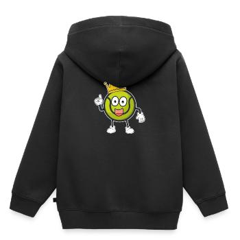 Tennis Tennisplatz Ballsport Sport Geschenk - Kinder Premium Organic Hoodie - Schwarz - Hinten - AI Model Kid Male (0cm)