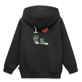 I Love Chaussures - Sweat Premium à capuche enfant bio - noir - Dos - AI Model Kid Male (0cm)