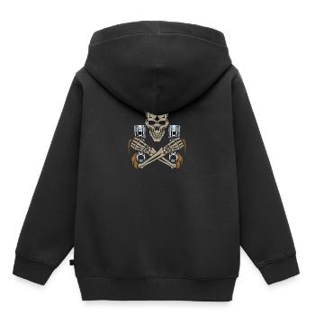 Mécanique automobile à piston - Sweat Premium à capuche enfant bio - noir - Dos - AI Model Kid Male (0cm)