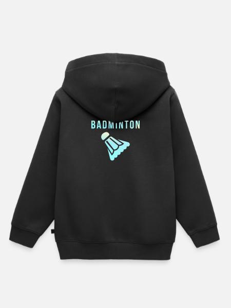 Badminton Federball - Premium børne hættetrøje økologisk - sort