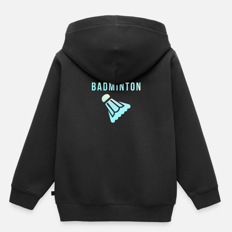 Badminton badminton - Sweat Premium à capuche enfant bio - noir