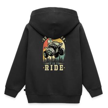 Quad - Kids Premium Organic Hoodie - black - Back - AI Model Kid Male (0cm)