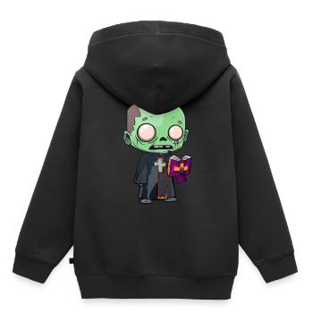 Prêtre Halloween - Sweat Premium à capuche enfant bio - noir - Dos - AI Model Kid Male (0cm)