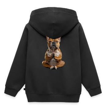 Bouledogue - Sweat Premium à capuche enfant bio - noir - Dos - AI Model Kid Male (0cm)