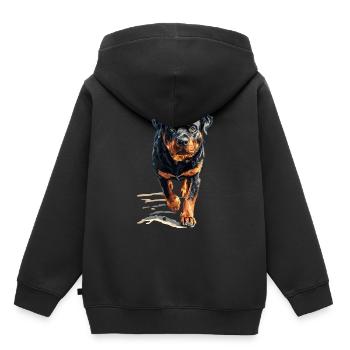 Rottweiler - Kinder Premium Organic Hoodie - Schwarz - Hinten - AI Model Kid Male (0cm)
