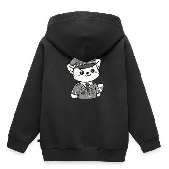 Cute Cat Pilot - Kids Premium Organic Hoodie - black - Back - AI Model Kid Male (0cm)