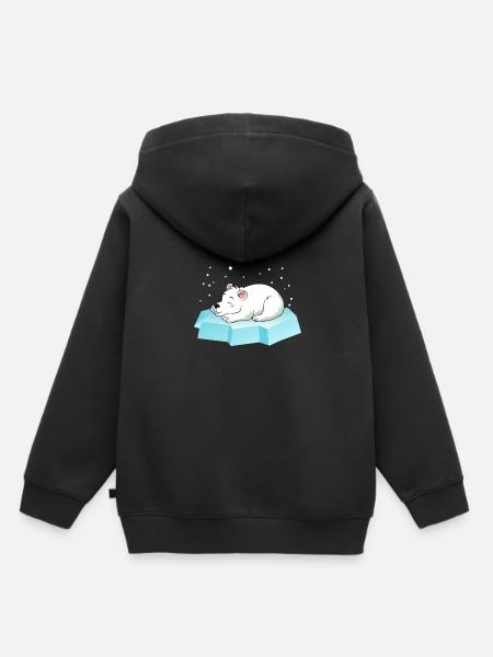 Schläfriger Eisbär - Kinder Premium Organic Hoodie - Schwarz