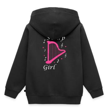 Harfe Design für Harfenist und Harfenspieler - Kinder Premium Organic Hoodie - Schwarz - Hinten - AI Model Kid Male (0cm)
