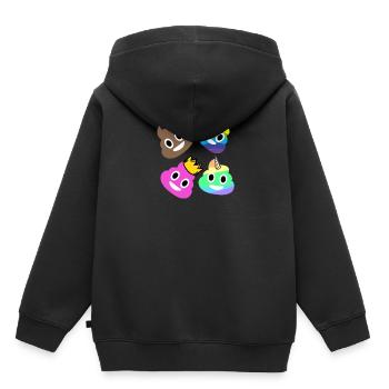Häufchen Emoji Albern Lustig Verrückt Geschenk - Kinder Premium Organic Hoodie - Schwarz - Hinten - AI Model Kid Male (0cm)
