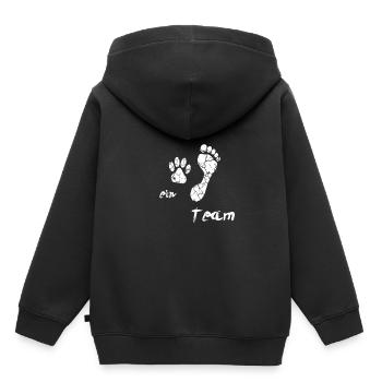 Wir sind ein Team, Hund,Hundeliebe, Hundeliebhaber - Kinder Premium Organic Hoodie - Schwarz - Hinten - AI Model Kid Male (0cm)