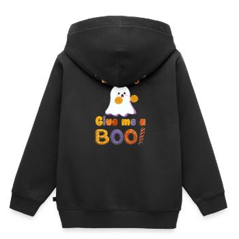 Mignon Halloween Cheerleader Ghost avec pompons - Sweat Premium à capuche enfant bio - noir - Dos - AI Model Kid Male (0cm)