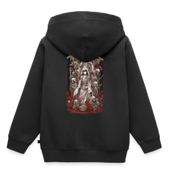 Okkultes Anime Gothic Streetwear Design - Kinder Premium Organic Hoodie - Schwarz - Hinten - AI Model Kid Male (0cm)