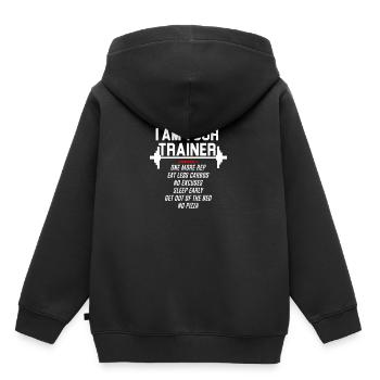Persönlicher Trainer - Kinder Premium Organic Hoodie - Schwarz - Hinten - AI Model Kid Male (0cm)