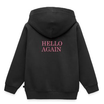 Hello - Kinder Premium Organic Hoodie - Schwarz - Hinten - AI Model Kid Male (0cm)