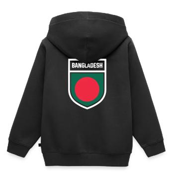 Bangladesh - Drapeau national dans les armoiries - Sweat Premium à capuche enfant bio - noir - Dos - AI Model Kid Male (0cm)