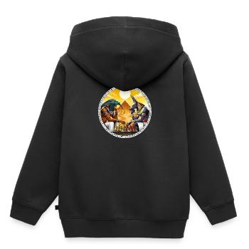 Dieux de la mythologie égyptienne Anubis - Sweat Premium à capuche enfant bio - noir - Dos - AI Model Kid Male (0cm)