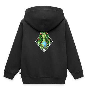 Gaia Mother Earth Goddess - Kids Premium Organic Hoodie - black - Back - AI Model Kid Male (0cm)