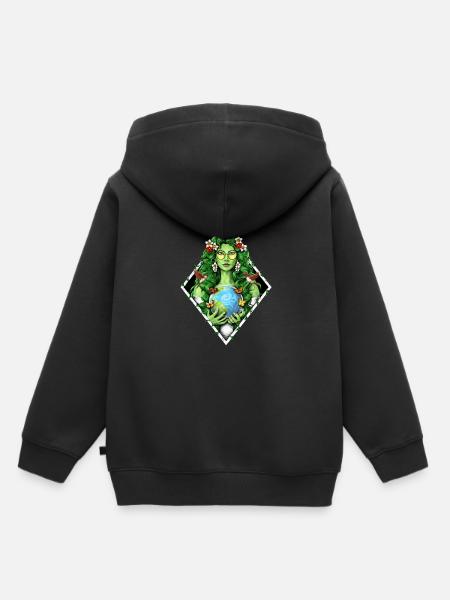 Gaia Mutter Erde Göttin - Kinder Premium Organic Hoodie - Schwarz