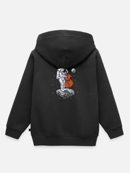 Astronaut Kontrabassist - Kinder Premium Organic Hoodie - Schwarz