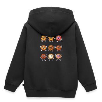 Biscuits amusants - Sweat Premium à capuche enfant bio - noir - Dos - AI Model Kid Male (0cm)