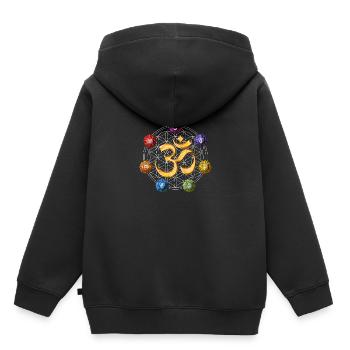 Yoga Chakra Symbole - Kinder Premium Organic Hoodie - Schwarz - Hinten - AI Model Kid Male (0cm)