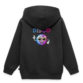 Boule disco - Sweat Premium à capuche enfant bio - noir - Dos - AI Model Kid Male (0cm)
